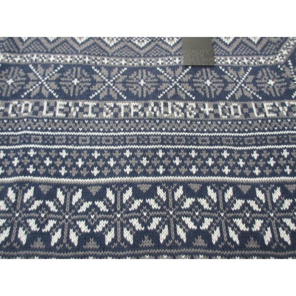 Levi's Men's Cotton Blend Holiday Blue Logo Crew Neck Sweater Size Medium NWT - Picture 4 of 5